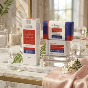 Aobenz Skin Brightening Body Soap, Serum, Cream